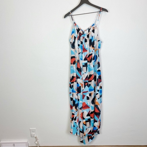 Anthropologie Breezy Wide Leg Jumpsuit Sleeveless Pockets Blue Motif - Picture 5 of 6